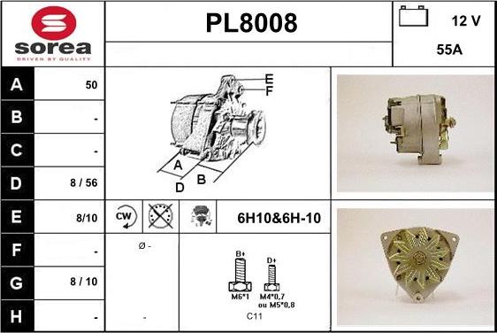 SNRA PL8008 - Генератор www.autospares.lv