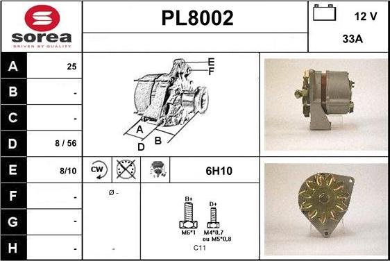 SNRA PL8002 - Ģenerators www.autospares.lv