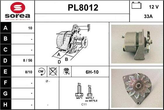 SNRA PL8012 - Генератор www.autospares.lv