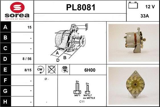 SNRA PL8081 - Ģenerators autospares.lv