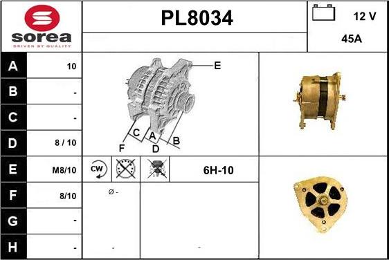 SNRA PL8034 - Генератор www.autospares.lv