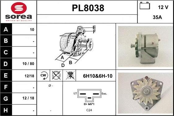 SNRA PL8038 - Ģenerators autospares.lv