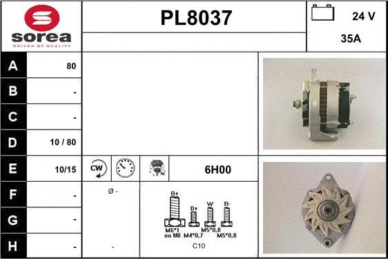 SNRA PL8037 - Ģenerators www.autospares.lv