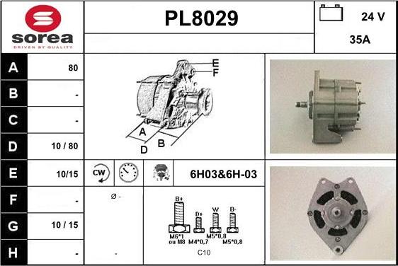 SNRA PL8029 - Генератор www.autospares.lv