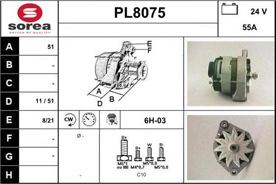 SNRA PL8075 - Ģenerators www.autospares.lv