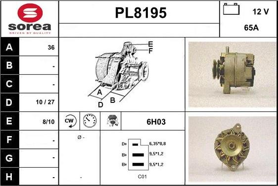 SNRA PL8195 - Ģenerators www.autospares.lv