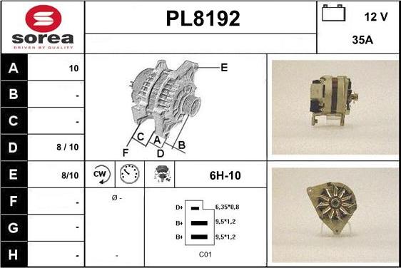 SNRA PL8192 - Генератор www.autospares.lv