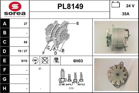 SNRA PL8149 - Генератор www.autospares.lv