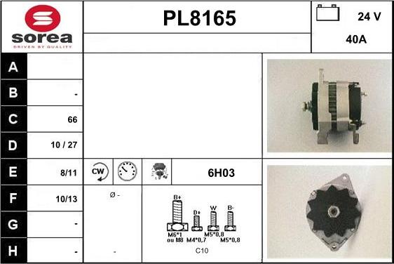 SNRA PL8165 - Ģenerators www.autospares.lv