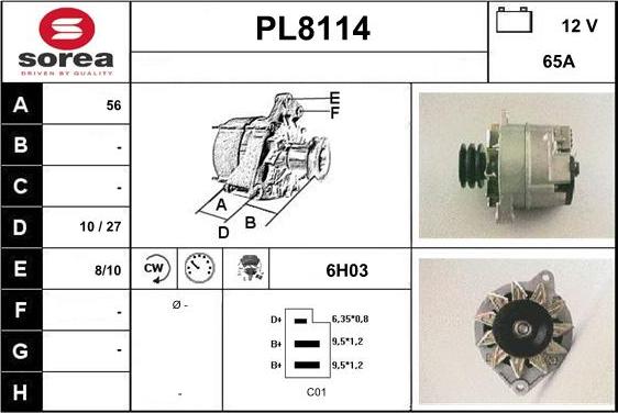 SNRA PL8114 - Ģenerators autospares.lv