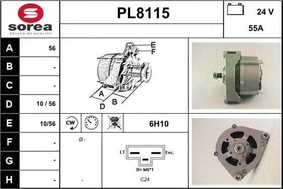 SNRA PL8115 - Alternator www.autospares.lv