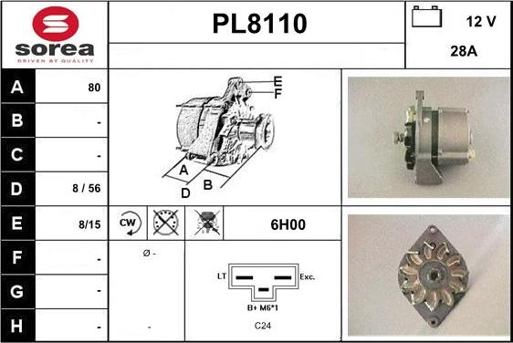 SNRA PL8110 - Ģenerators autospares.lv