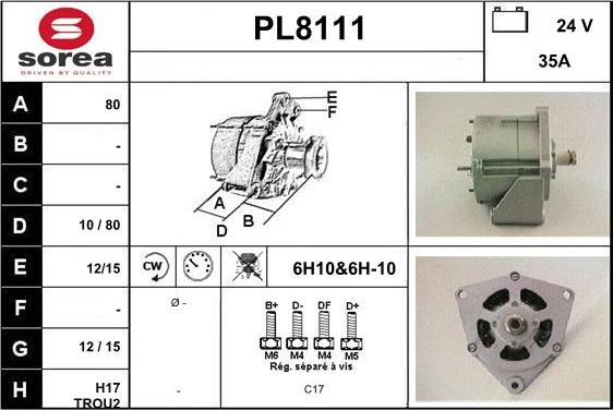 SNRA PL8111 - Ģenerators autospares.lv