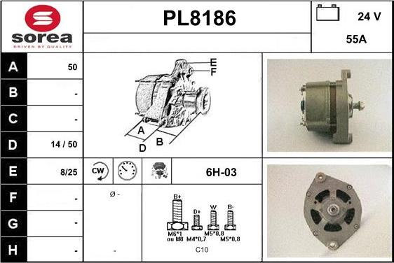 SNRA PL8186 - Alternator www.autospares.lv