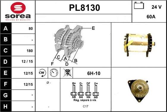 SNRA PL8130 - Ģenerators autospares.lv