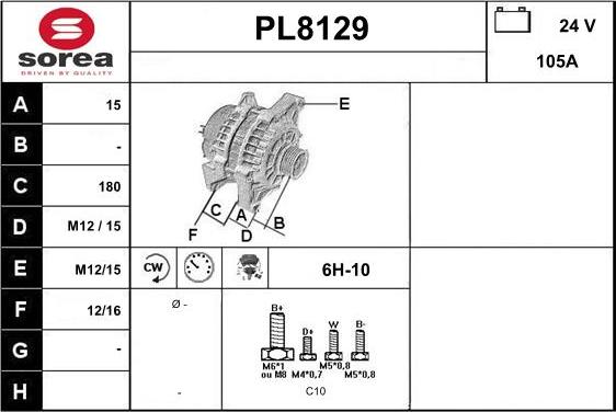 SNRA PL8129 - Ģenerators autospares.lv