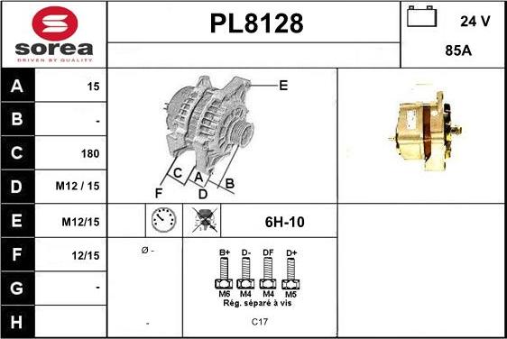 SNRA PL8128 - Ģenerators autospares.lv