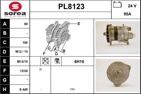 SNRA PL8123 - Генератор www.autospares.lv