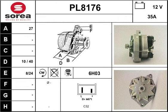 SNRA PL8176 - Ģenerators www.autospares.lv