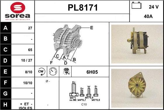 SNRA PL8171 - Генератор www.autospares.lv