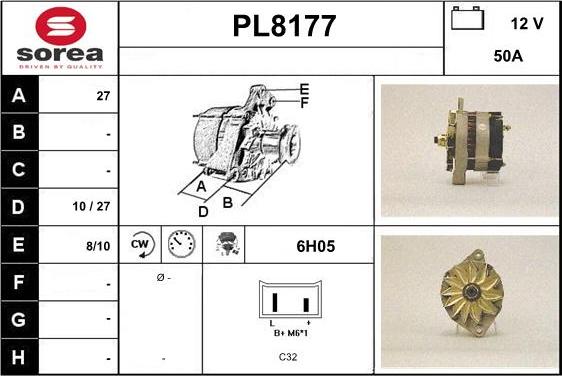 SNRA PL8177 - Alternator www.autospares.lv