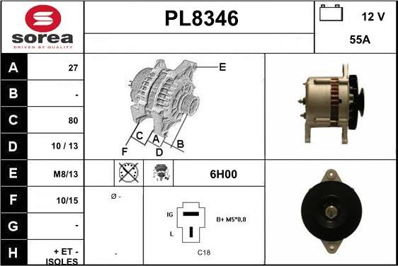 SNRA PL8346 - Ģenerators www.autospares.lv