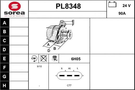 SNRA PL8348 - Генератор www.autospares.lv