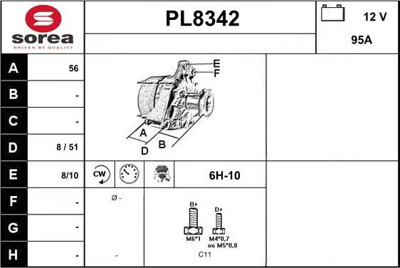 SNRA PL8342 - Генератор www.autospares.lv