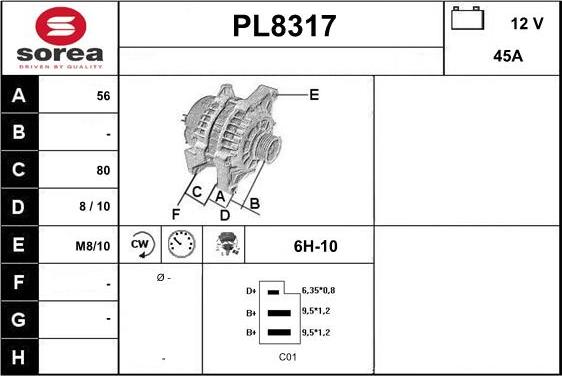 SNRA PL8317 - Генератор www.autospares.lv