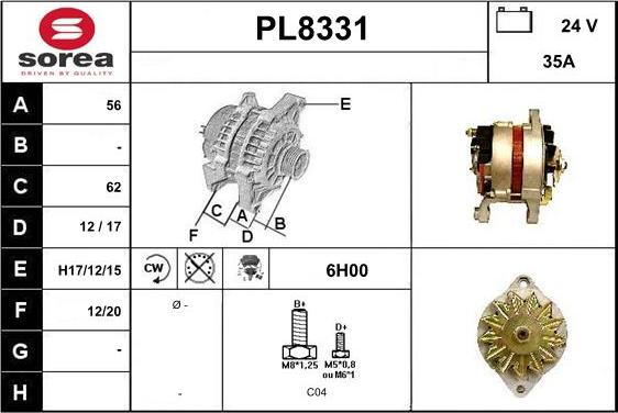 SNRA PL8331 - Ģenerators autospares.lv