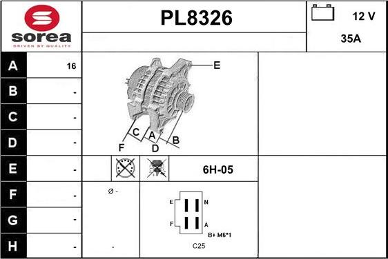 SNRA PL8326 - Ģenerators autospares.lv