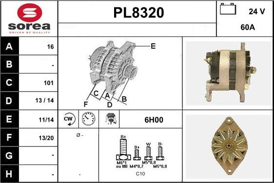 SNRA PL8320 - Генератор www.autospares.lv