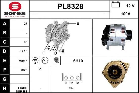 SNRA PL8328 - Ģenerators autospares.lv