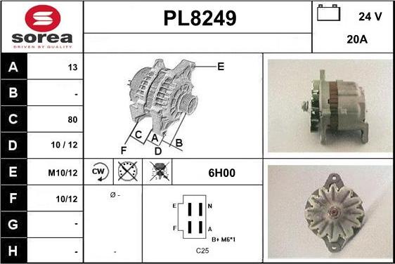 SNRA PL8249 - Генератор www.autospares.lv