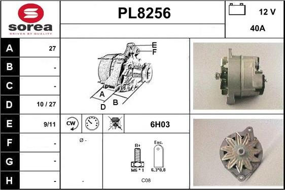 SNRA PL8256 - Ģenerators www.autospares.lv