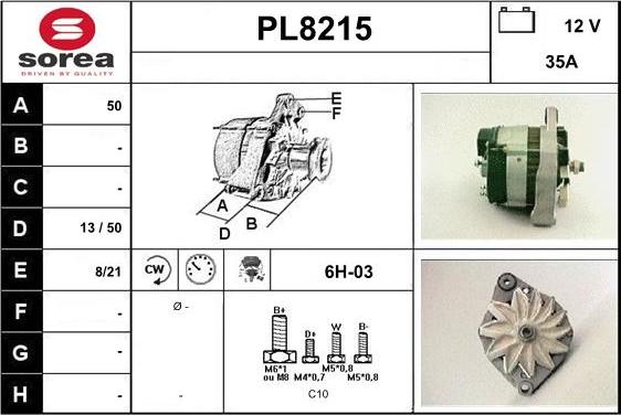 SNRA PL8215 - Alternator www.autospares.lv