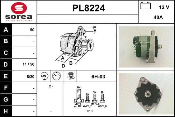 SNRA PL8224 - Alternator www.autospares.lv