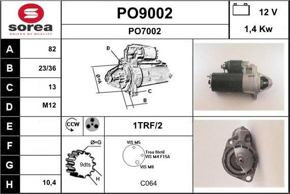 SNRA PO9002 - Starteris www.autospares.lv