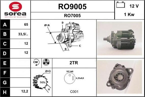 SNRA RO9005 - Starter www.autospares.lv