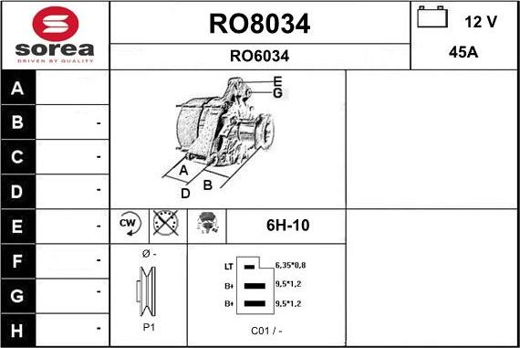 SNRA RO8034 - Ģenerators www.autospares.lv