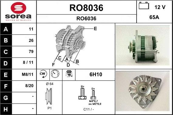 SNRA RO8036 - Генератор www.autospares.lv