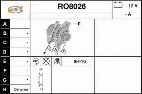 SNRA RO8026 - Ģenerators www.autospares.lv