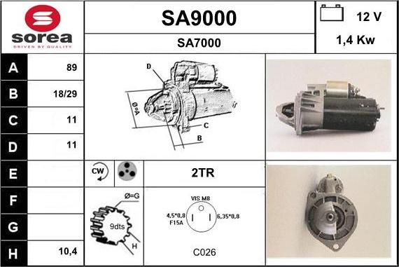 SNRA SA9000 - Starteris autospares.lv