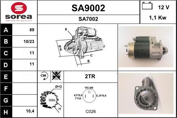 SNRA SA9002 - Starteris autospares.lv