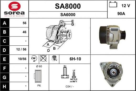 SNRA SA8000 - Ģenerators www.autospares.lv