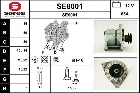 SNRA SE8001 - Генератор www.autospares.lv