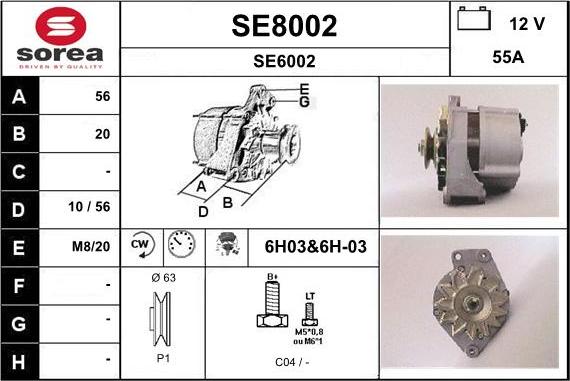 SNRA SE8002 - Генератор www.autospares.lv