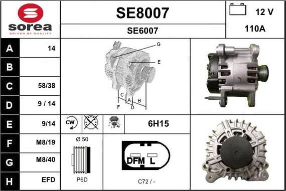 SNRA SE8007 - Генератор www.autospares.lv