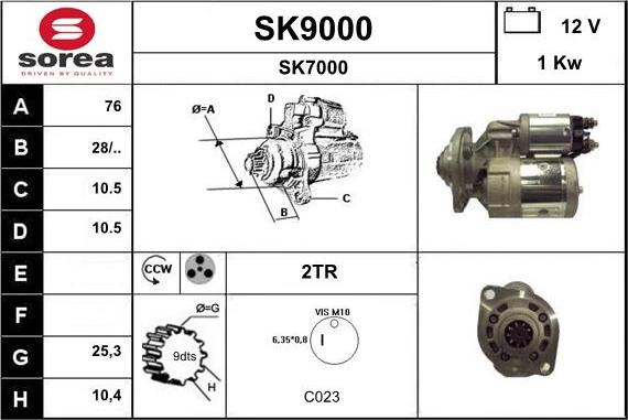 SNRA SK9000 - Starteris www.autospares.lv