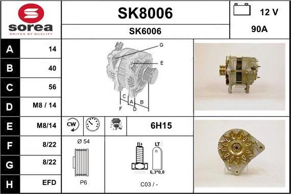 SNRA SK8006 - Ģenerators autospares.lv